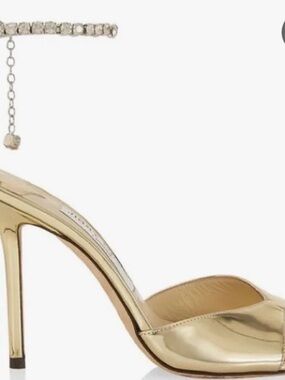 Gilberta Metallic Rhinestone Strap Sandals In Gold
